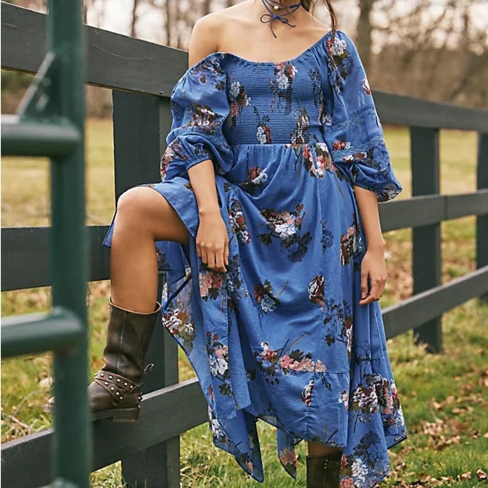 66. Free People Morning Glory Maxi | Dutch Blue | Small | $168 MSRP SOLD OUT!